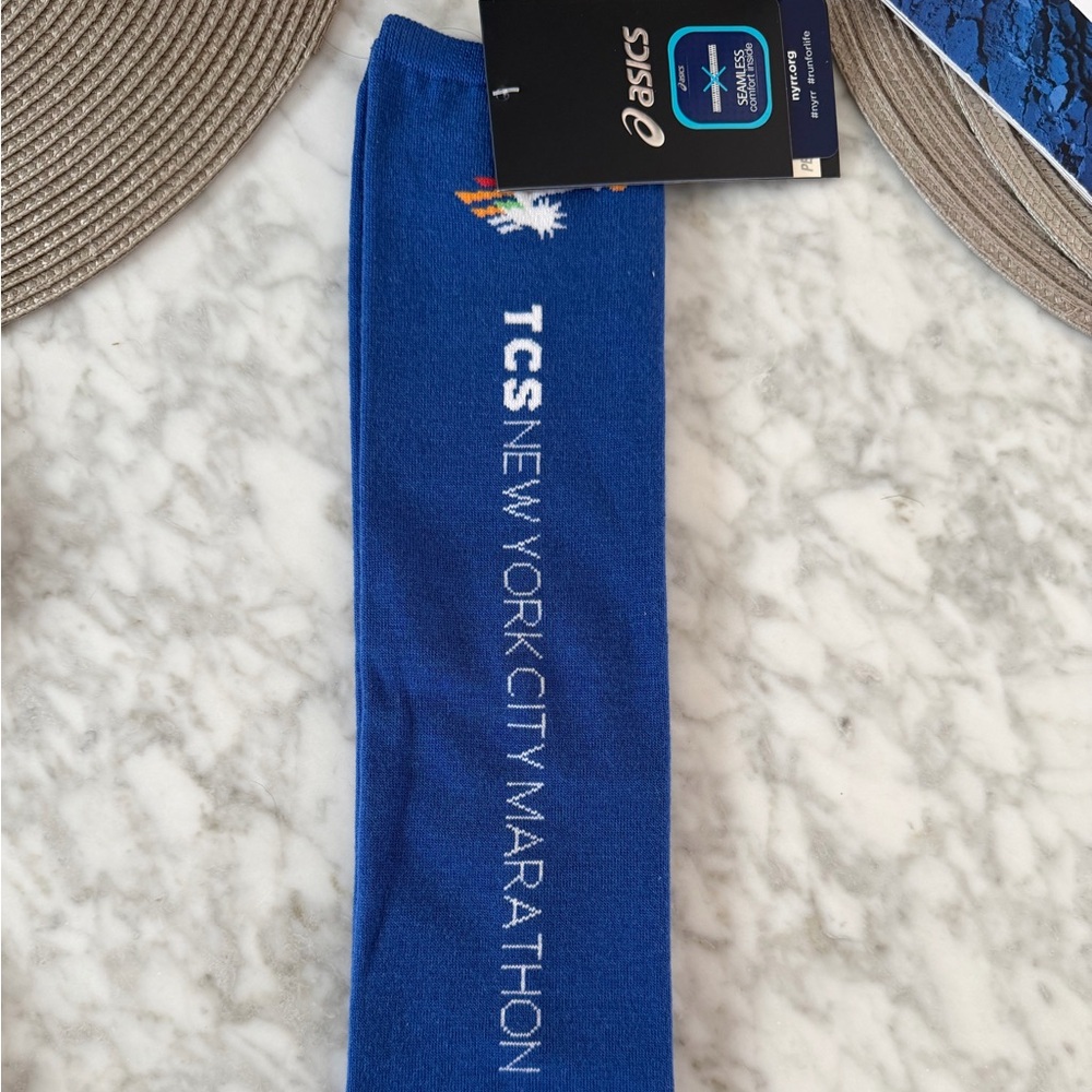 Asics Navy and White Arm Warmers - One Size